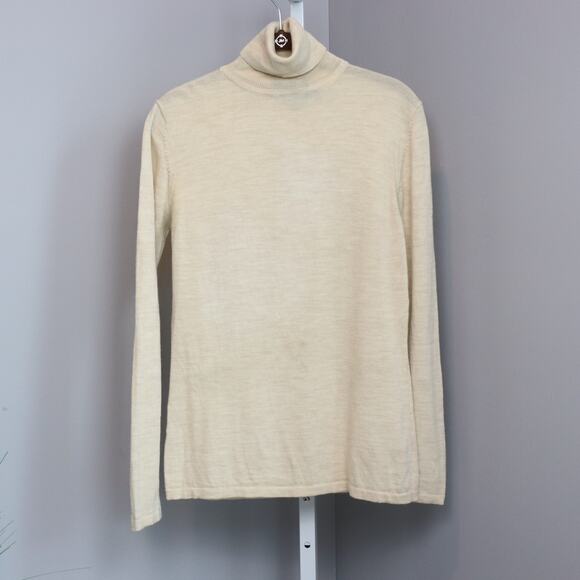 Vintage Harold's Merino Wool Turtleneck Sweater Cream Size M Hong Kong - Picture 1 of 6